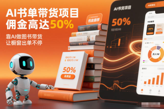 AI书单带货项目，佣金高达50%，靠AI做图书带货，让橱窗出单不停，轻松月入1W-灵感工坊云网创