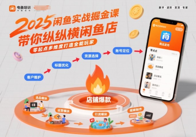 2025闲鱼实战掘金课，带你纵横闲鱼店，零起点多维度打造全能玩家-灵感工坊云网创