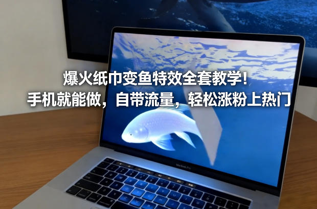 爆火纸巾变鱼特效全套教学!手机就能做,自带流量,轻松涨粉上热门-灵感工坊云网创