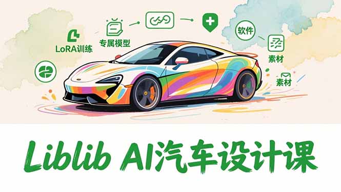 2025Liblib AI汽车设计课,文生图入门、LoRA训练、专属模型,快速上手【实战+解说+软件+素材】-灵感工坊云网创