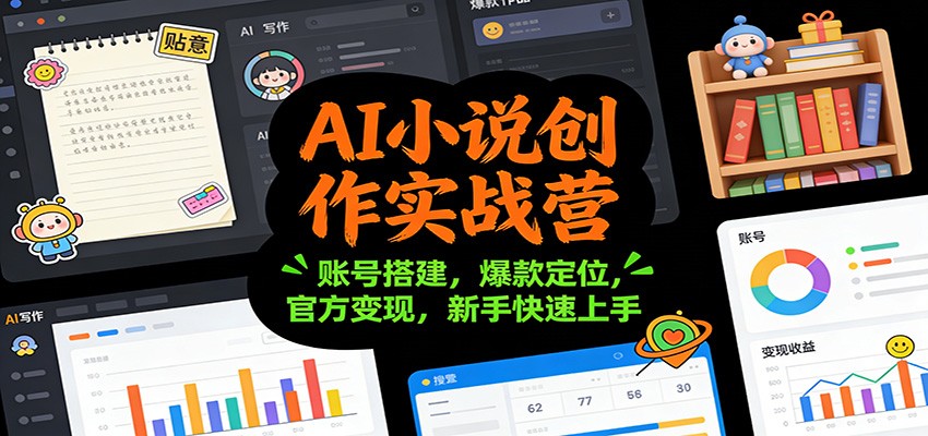 AI小说创作实战营:账号搭建,爆款定位,官方变现,新手快速上手-灵感工坊云网创