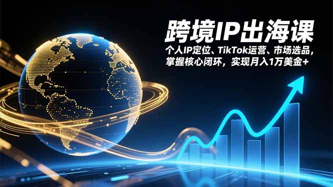 跨境IP出海课,个人IP定位、TikTok运营、市场选品,掌握核心闭环,实现月入1万美金+-灵感工坊云网创