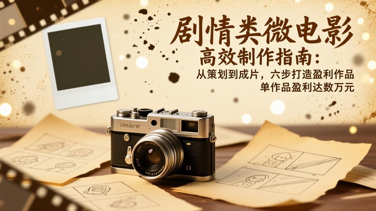 剧情类微电影高效制作指南:从策划到成片,六步打造盈利作品,单作品盈利达数万元-灵感工坊云网创