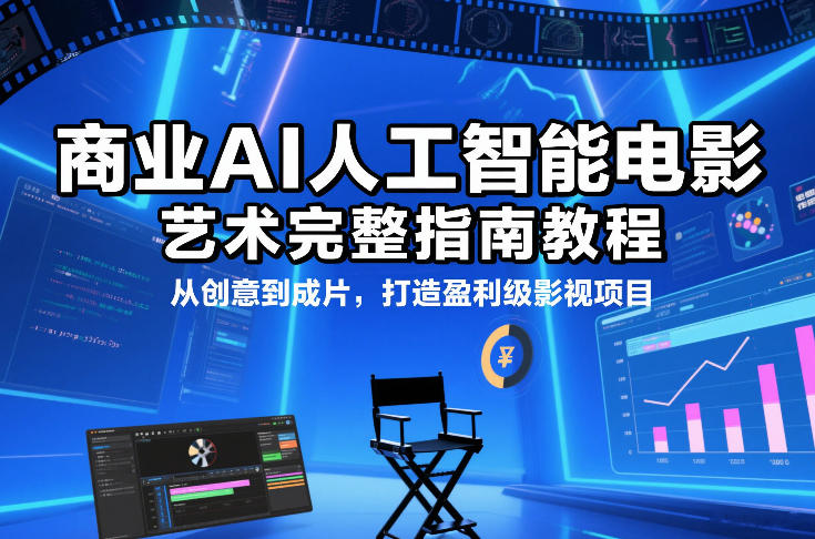 商业AI人工智能电影制作的艺术完整指南教程,从创意到成片,打造盈利级影视项目