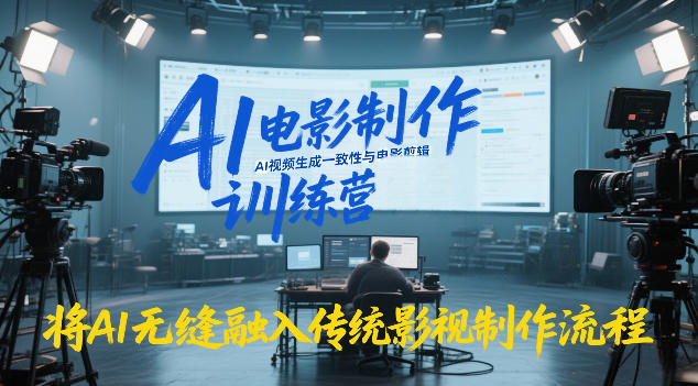 AI电影制作训练营,掌握AI视频生成一致性与电影剪辑,将AI无缝融入传统影视制作流程-灵感工坊云网创