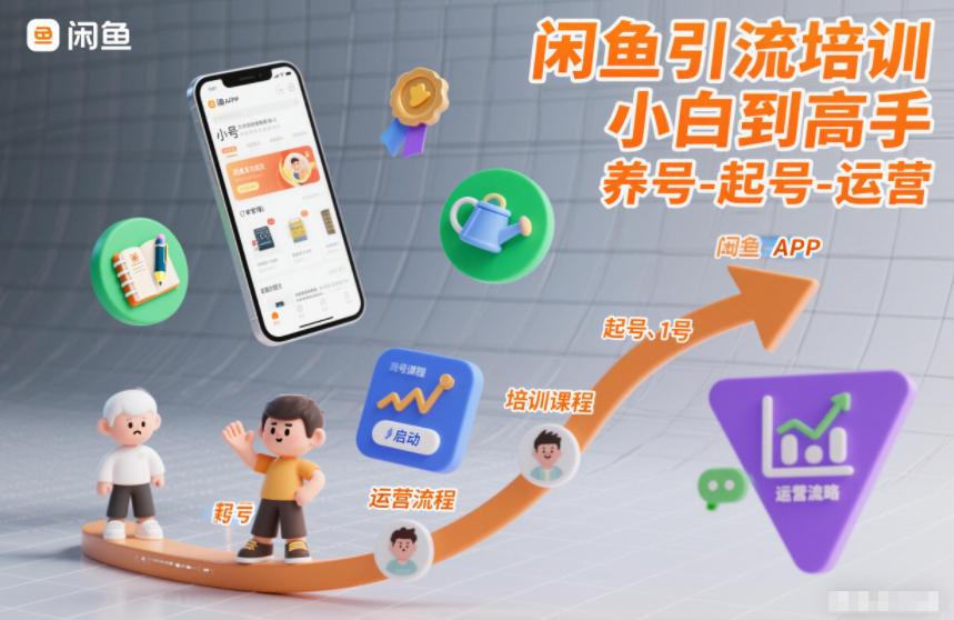 闲鱼引流培训,小白到高手,养号-起号-运营-灵感工坊云网创