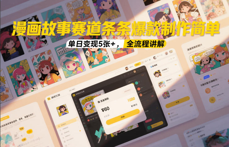 漫画故事赛道条条爆款制作简单,单日变现5张+,全流程讲解-灵感工坊云网创